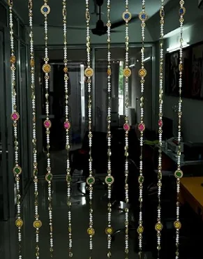 Pack of Ten Doorway Beads Hanging Decorative Curtain for Home Decoration String Beads Curtain Size 5 Feet Long